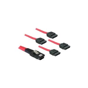 Delock - ATA/SAS-kabel - 36 pin 4i Mini MultiLane (han) til SATA (han) - 1 m