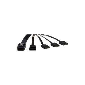 Inter-Tech Elektronik Handels Inter-Tech - ATA/SAS-kabel - Serial ATA 150/300/600 - overkrydsning - 36 pin 4i Mini MultiLane til SATA - 65 cm - sort