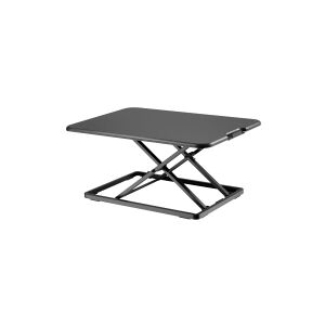 DIGITUS - Stående skrivebordsomformer - rektangulær med afrundede sider - plastik, aluminium, PVC, MDF, stål - sort - sort base - sort