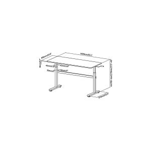 Ergoofficeeu Manual height adjustable desk Ergo Office, max 40 kg, max height 117cm, with a top for standing and sitting work, ER-401 W