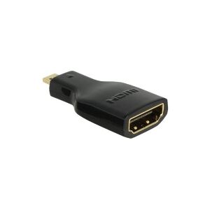 Delock - HDMI adapter - 19 pin micro HDMI Type D han til HDMI hun - sort - 4K support