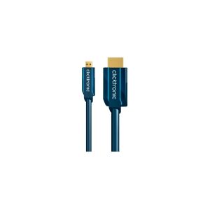 ClickTronic 2m Micro-HDMI Adapter, 2 m, HDMI Type D (Micro), HDMI Type A (Standard), 10,2 Gbit/sek., Blå