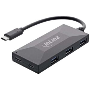 Inline Usb-C 3.2 Gen1. Hub Med Strømforsyning - 5 Vejs - Sort