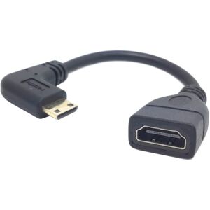 Mini Hdmi Han Vinklet Til Hdmi Hun 2.0 Adapterkabel - 0.20 M