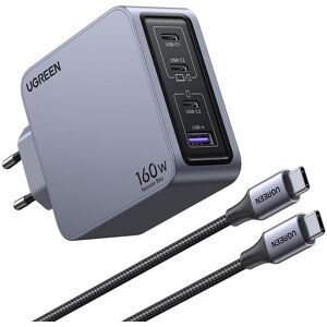 Ugreen Usb-C/usb-A Gan Pd Oplader + Kabel - 160w - Grå