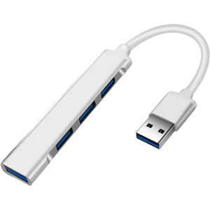 Usb-A 3.0 Hub Til 4 X Usb - Aluminium - Sølv