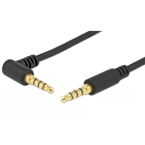 Delock 4 Pin Vinklet Minijack Kabel - Cover Venlig - Sort - 0.5