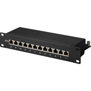 Skærmet Patch Panel - Cat6 -  Sort - 12 Port