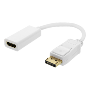 Displayport 1.2 Til Hdmi Adapter Kabel - 4k/30hz - Hvid