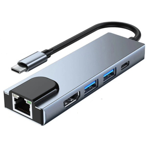 Usb-C Macbook Pro Rj45 Hub 5in1 - Grå