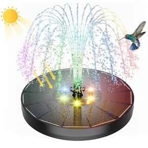 Flydende Solcelle Springvand Med Led - Ø16 Cm