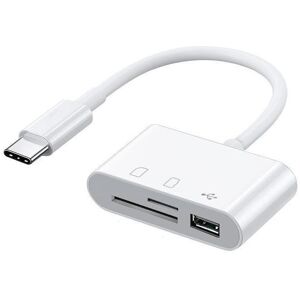 Usb-C 3i1 Hub - Sd/micro Sd/usb-A - Hvid