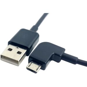 Usb-A 2.0 Han / Vinklet Micro-B Han - Sort - 3 M