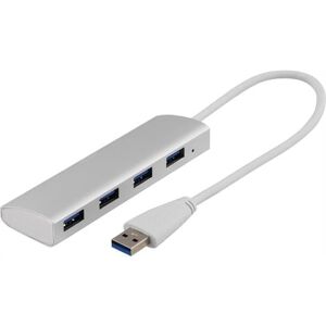 Usb Hub 3.0 - 4 Vejs - Aluminum - Sølv