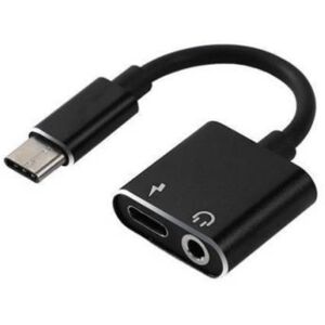 Usb-C Til 3.5 Mm Hovedtelefon Adapter - Sort