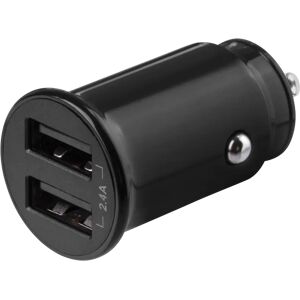 Deltaco 12v Biloplader - 2 X Usb-A - 2.4a/12w - Sort