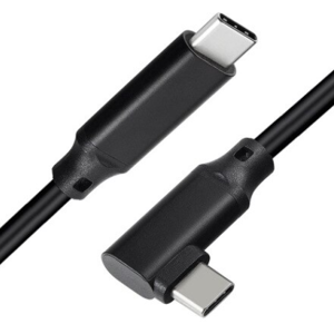 Usb-C 3.2 Gen.2 Kabel - 5a/100w - Vinklet - Sort - 0.20 M