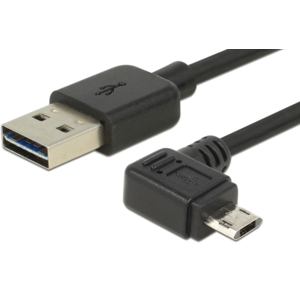 DeLOCK Dual Easy Usb 2.0 - Usb-A / Micro-B - Vinklet - Sort - 1 M