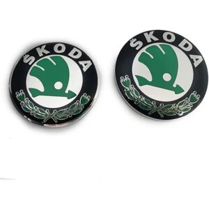 Bilemblem 2 stk til Skoda modeller 90mm 80mm emblem kaleche og bagagerum