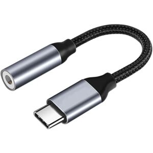 QINEO USB C til 3,5 mm-stik, USB C 3,5 mm-adapter, USB C-hjælpeadapter