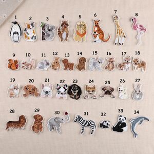 37 STK Iron-on Patch, Mixed Animal Patch Sticker Applique Patches