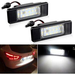 2 stk fejlfri hvid led nummerplade lys til Nissan X-trail T30 T31 Qashqai J10 J11 Primera P12 Pathfinder R51 Juke F15