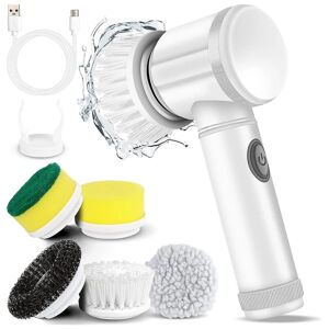 Elektrisk Spin Scrubber Elektrisk rengøringsbørste med 5 udskiftelige børstehoveder til badekar, gulv, W
