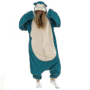 Voksne Pyjamas i ét stykke, Animal Kigurumi Onesie Til Mænd Kvinder Full Body Pyjamas Tegnefilm Snorlax Pyjamas kostume L