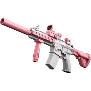 Elektriske vandpistoler M4, automatiske sprøjtepistoler Kraftig vandpistol op til 32 fod, 100 % ny Pink