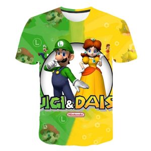 Super Mario 3D-printet T-shirt til børn Drenge Toppe - A 120CM