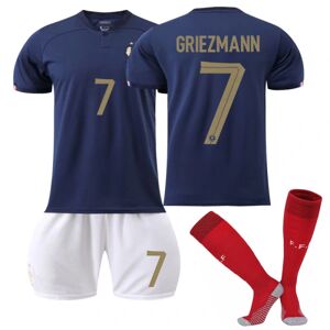 22-23 VM Frankrig Hjemme fodboldtrøjesæt W C 7# GRIEZMANN 24