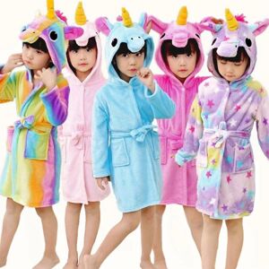 Børnebadekåbe Animal Unicorn Pyjamas Nattøj rainbow 9-10Years