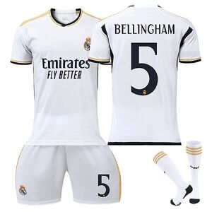 brand 23-24 Bellingham 5 Real Madrid Trøje Ny sæson Seneste fodboldtrøjer til voksne til børn Vuxen S (165-170 cm)