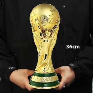 World Cup fodbold trofæ harpiks kopi trofæ model fodbold fan souvenir gave (hul stil) 36cm