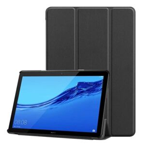 Generic Huawei MediaPad T5 beskyttelsesetui i kunstlæder med stativfunkt Black
