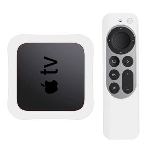 Generic Apple TV 4K (2021) set-top box + controller silicone cover - Whi White