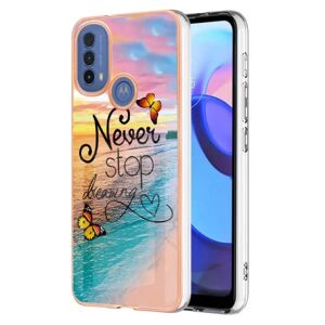 Generic Marble Motorola Moto E30 / E20 / E40 Etui - Never Stop Dreaming Multicolor