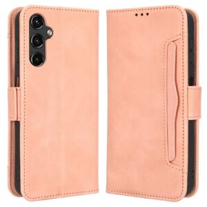 Generic Stilfuldt Læder Etui med Pung til Samsung Galaxy A14 - Lyserød Pink