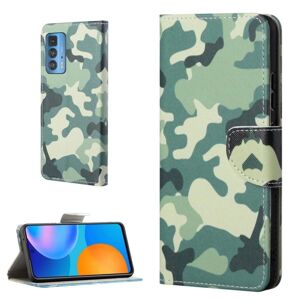 Generic Wonderland Motorola Edge 20 Pro Flip Etui - Camouflage Green