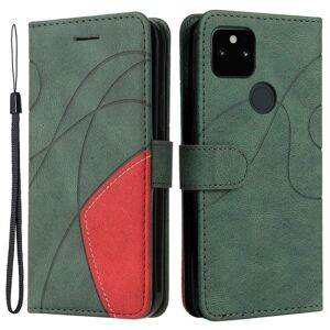 Generic Tekstureret Læder Etui med Strop TilGoogle Pixel 5a - Grøn Green