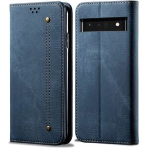 Generic Jeans Google Pixel 6 Pro Flip Etui - Blå Blue