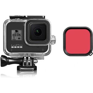 Generic GoPro Hero 8 Black vandtæt etui med diving linse filter Black