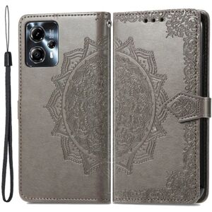 Generic Mandala Motorola Moto G23 / G13 Flip Etui - Grå Silver grey