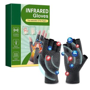 Infrarøde handsker, gigtplejehandsker, terapeutiske infrarøde handsker, lindre muskelsmerter Tommelfingerstivhedshandsker 1pair