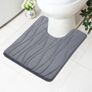 AUGRO U-Shape Toiletsokkel Bademåtte - 50 x 60 cm, Mørkegrå