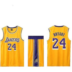 Kobe Bryant Basketballtrøje No.24 Lakers Yellow Home For Kids W XL