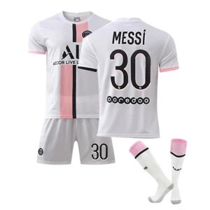 Fodboldsæt Fodboldtrøje Træningstrøje Messi C White S(165-170cm)