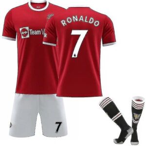 Cristiano Ronaldo #7 Manchester United fodboldtrøjesæt 21/22 C 20 (110-120Cm)