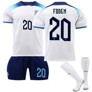 22-23 World Cup England Hjemme T-shirt fodbolduniform til voksne børn W No.20 Phil Foden 26