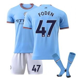 Manchester City trøje 2223 Fodboldtrøje Mci trøje vY FODEN 47 Kids 22(120130)